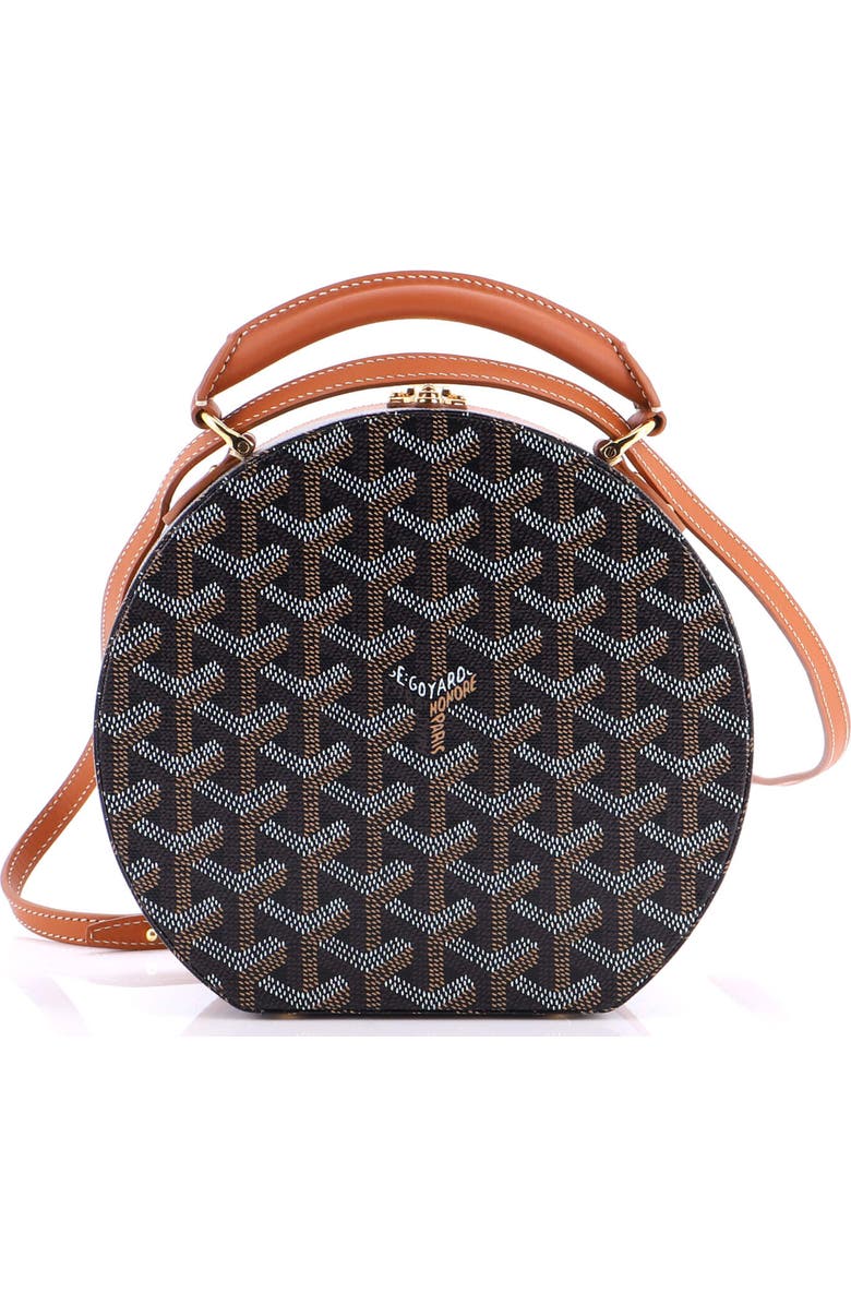 Pre-Owned Goyard Alto Hatbox Bag Coated Canvas, Alternate, color, Brown