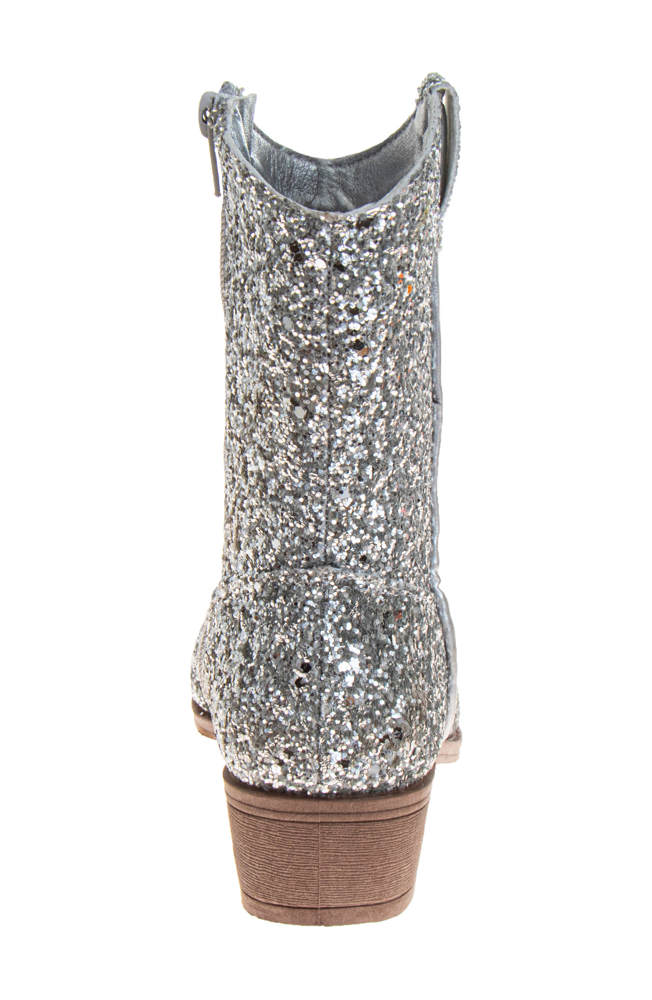 Glittery Western Boots, Alternate, color, SILVER GLITTER
