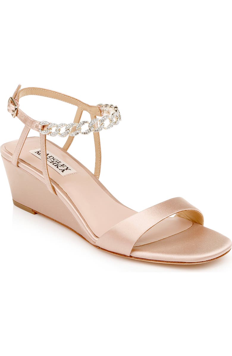Badgley Mischka Collection Kaelyn Wedge Sandal, Main, color, Soft Blush