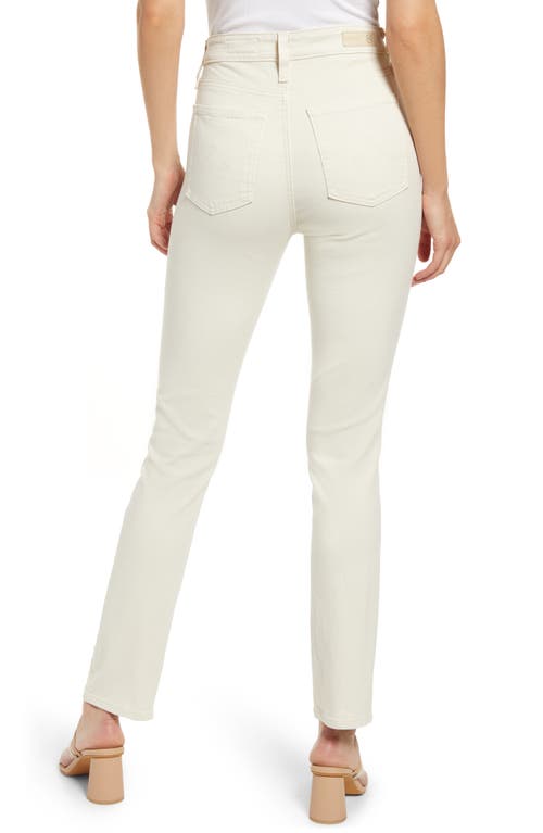 Ag Mari High Waist Slim Ankle Straight Leg Jeans In White Cream