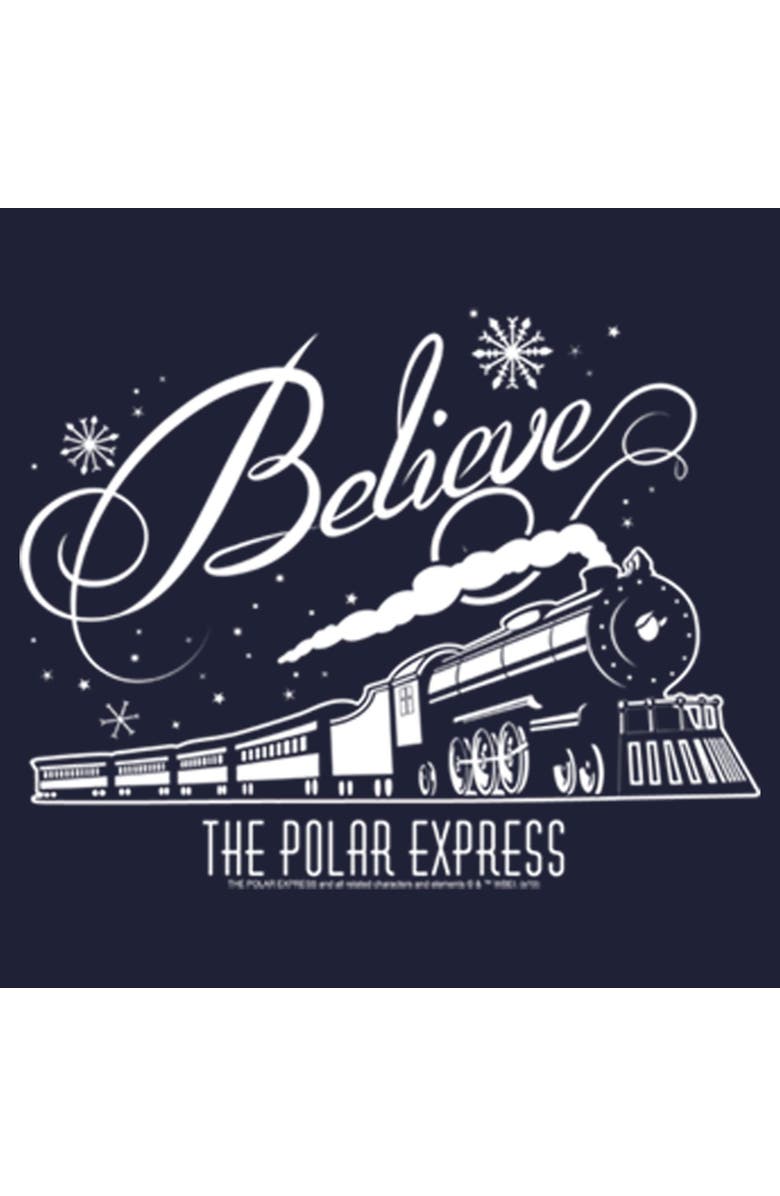Polar Express Women's Polar Express Believe Train Graphic T-Shirt, Alternate, color, Navy Blue