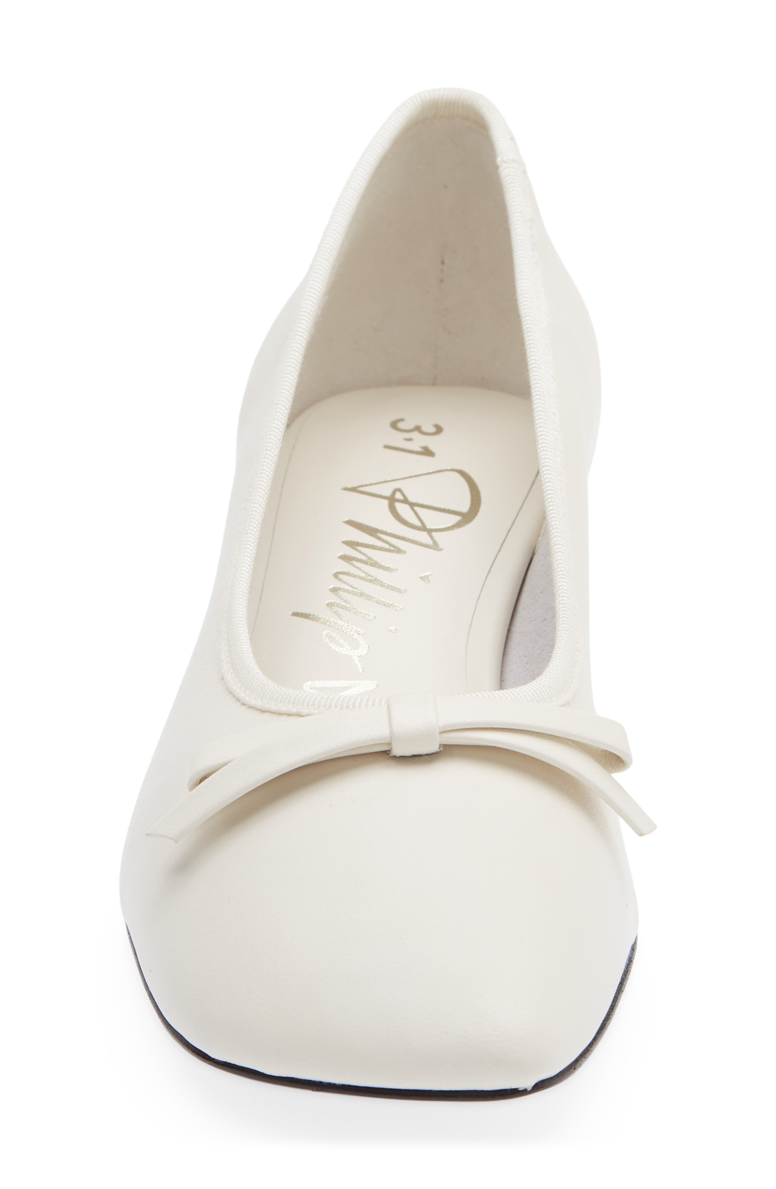 3.1 Phillip Lim Block Heel Ballerina Pump, Alternate, color, Antique White