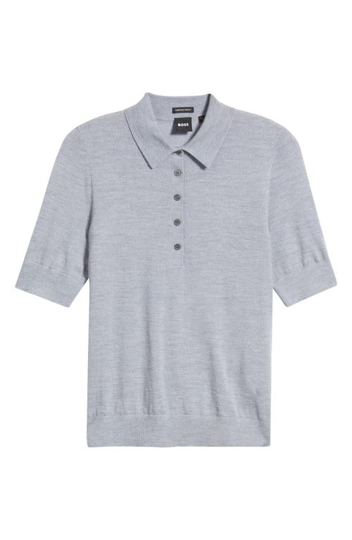 Hugo Boss Boss Fidenka Virgin Wool Polo Sweater In Gray