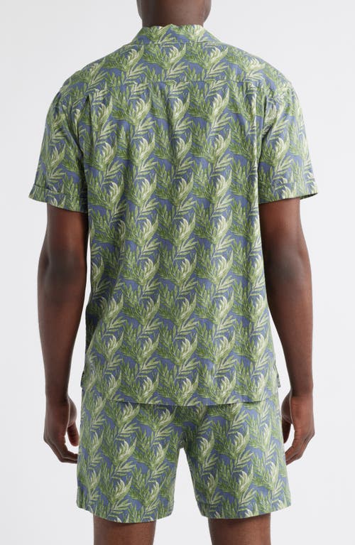 Rails Atlas Seaweed Print Linen Blend Camp Shirt