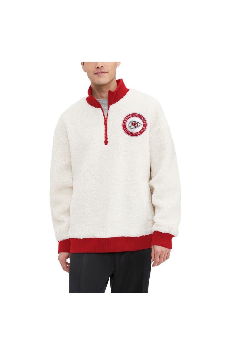 Tommy Hilfiger Men's Tommy Hilfiger Cream Kansas City Chiefs Jordan Sherpa Quarter-Zip Sweatshirt, Main, color, Cream