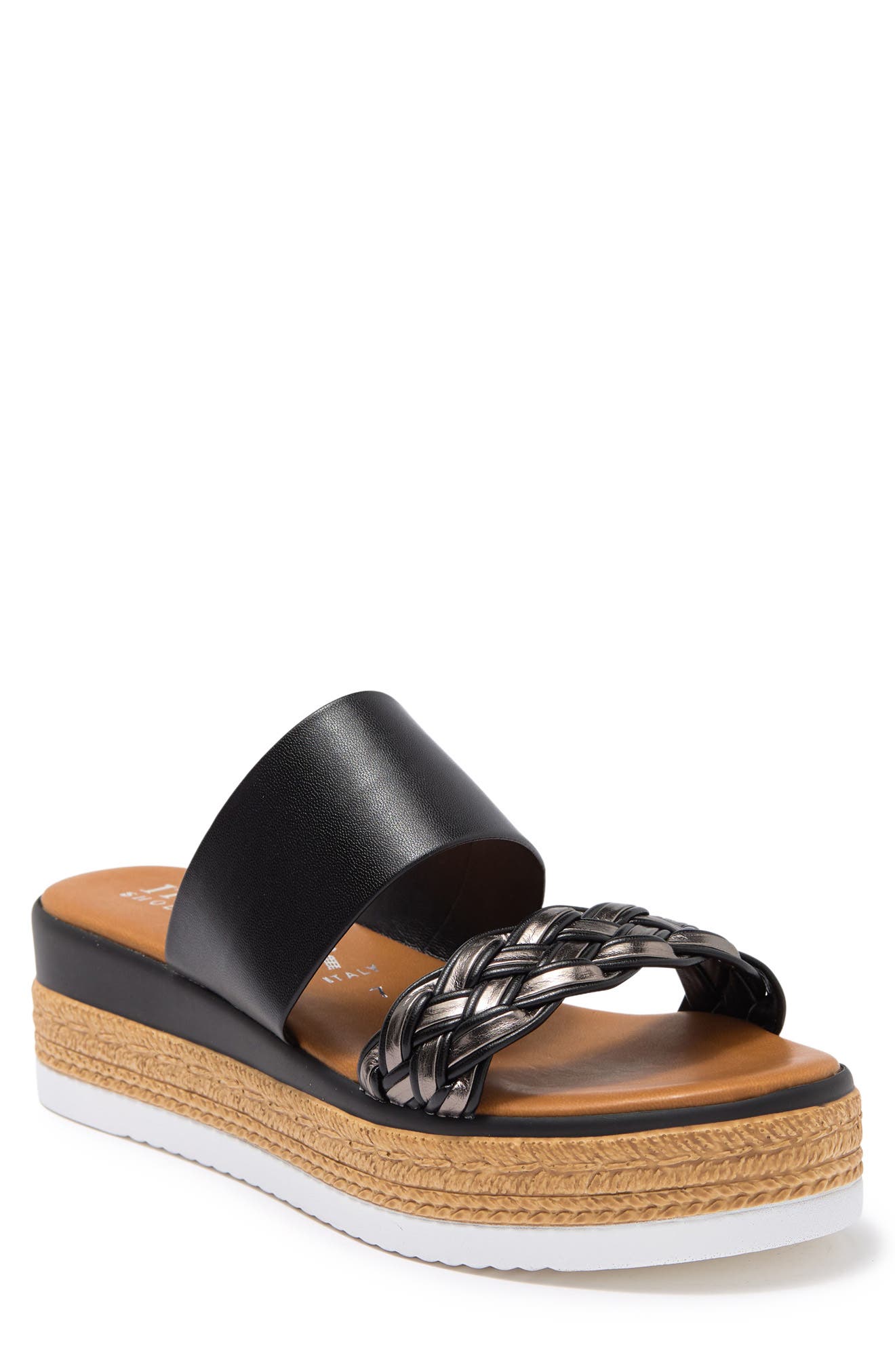 ITALIAN SHOEMAKERS Braided Platform Slide Sandal, Main, color, 