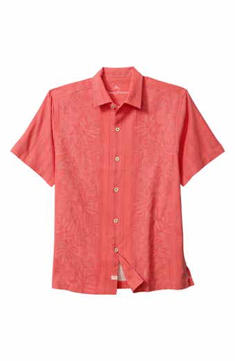 Maui Border Silk Short Sleeve Button-Up Shirt