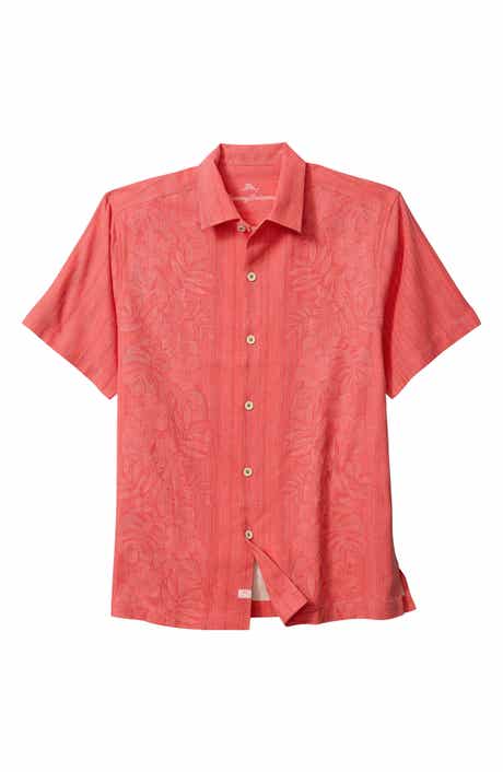 Maui Border Silk Short Sleeve Button-Up Shirt