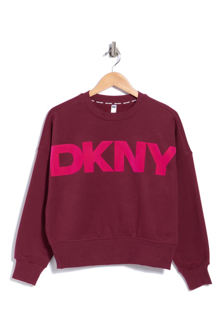 Exploded Flocked Logo Blouson Sweatshirt, Main, color, CLARET/ TAF