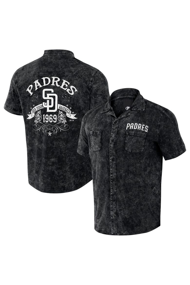 Men's Darius Rucker Collection by Fanatics  Black San Diego Padres Denim Team Color Button-Up Shirt, Main, color, Black