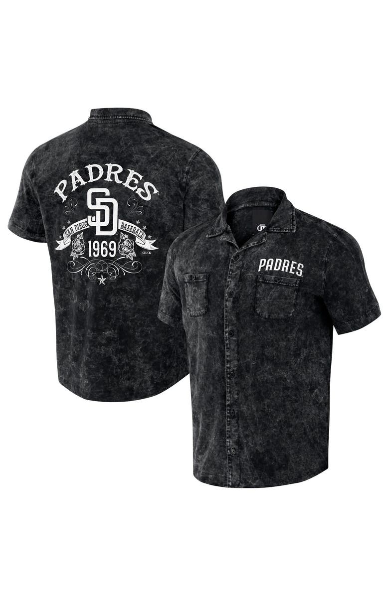 Darius Rucker Collection by Fanatics Men's Darius Rucker Collection by Fanatics Black San Diego Padres Denim Team Color Button-Up Shirt, Main, color, Black