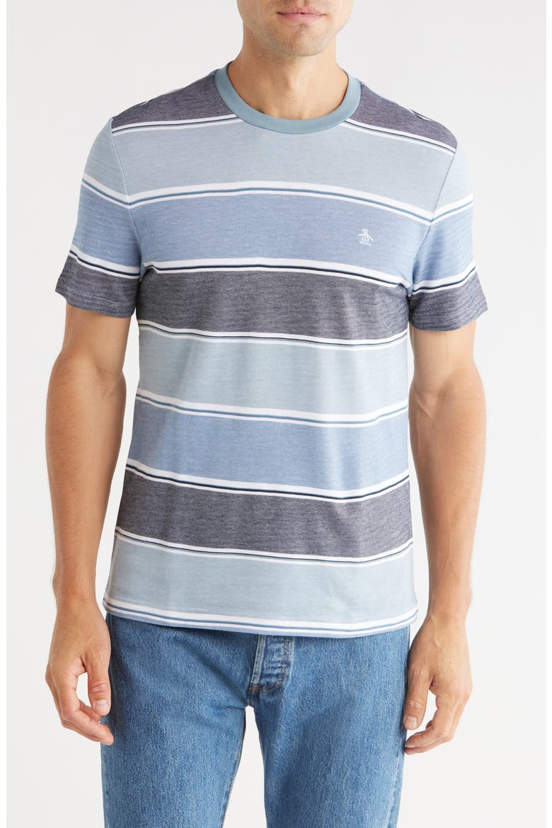 Gradient Stripe Cotton Piqué T-Shirt, Main, color, CITADEL