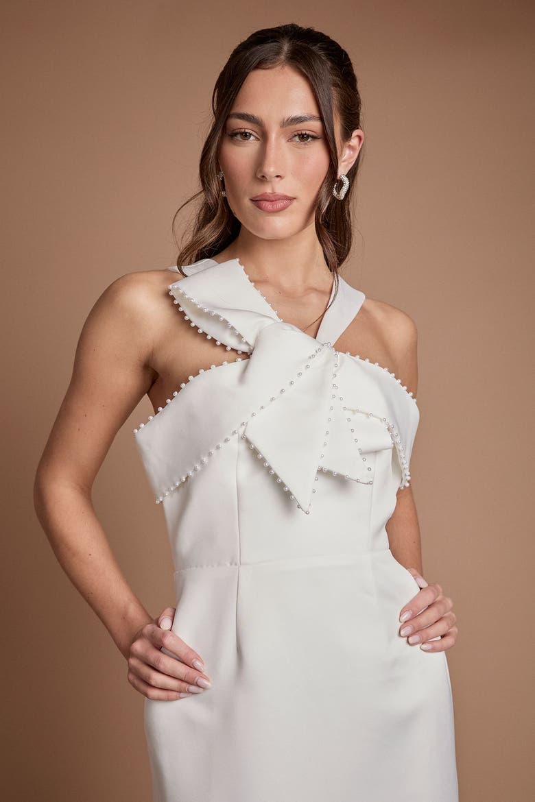 Halter Neck Wedding Dress, Alternate, color, Ivory
