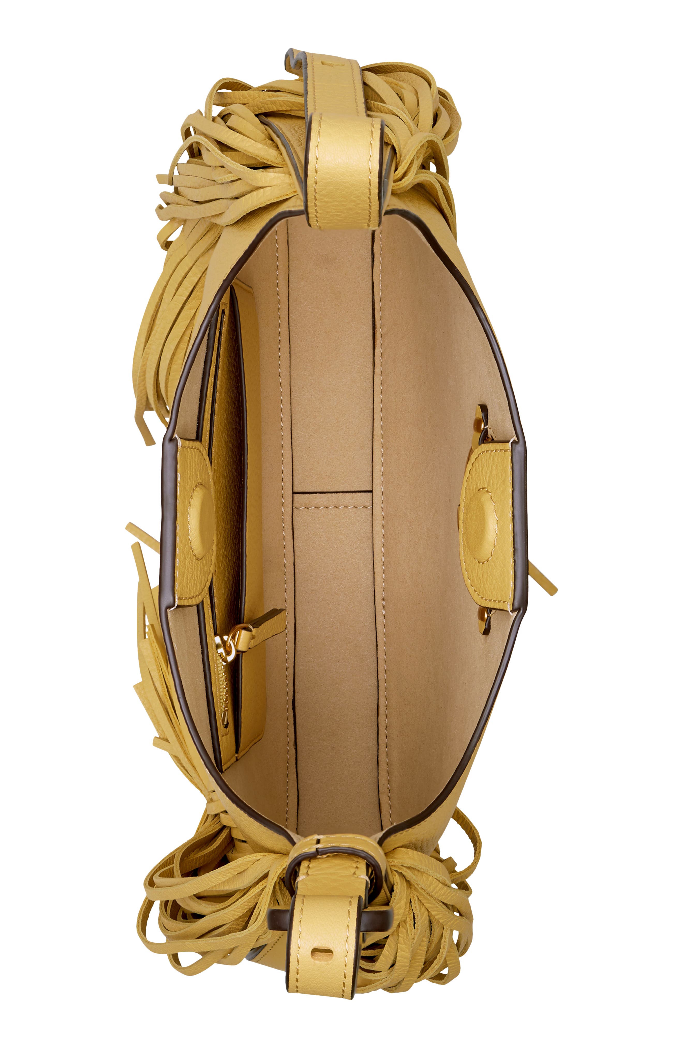 Tory Burch Miller Fringe Small Leather Shoulder Bag, Alternate, color, 