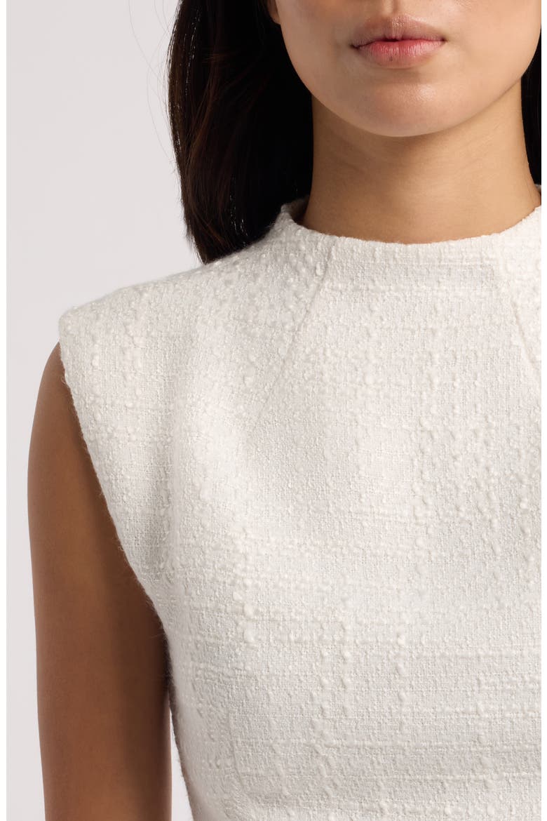 Bouclé Top, Alternate, color, WHITE
