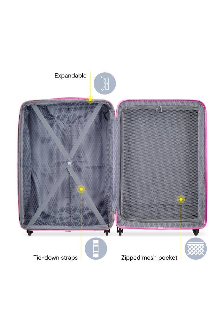 Christine Hardside Expandable (19"/25"/30") 3 Piece Spinner Luggage Set, Alternate, color, White/Mauve
