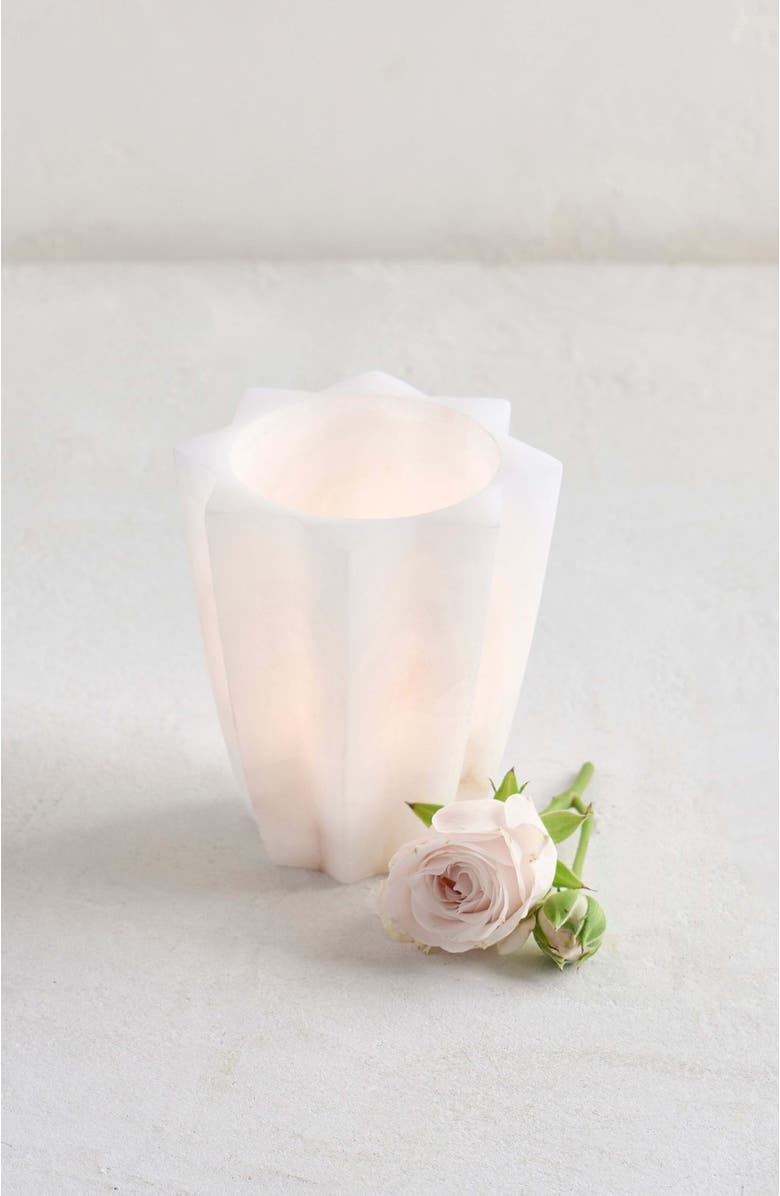The Collective Home Tara Alabaster Votive Cup, Main, color, White
