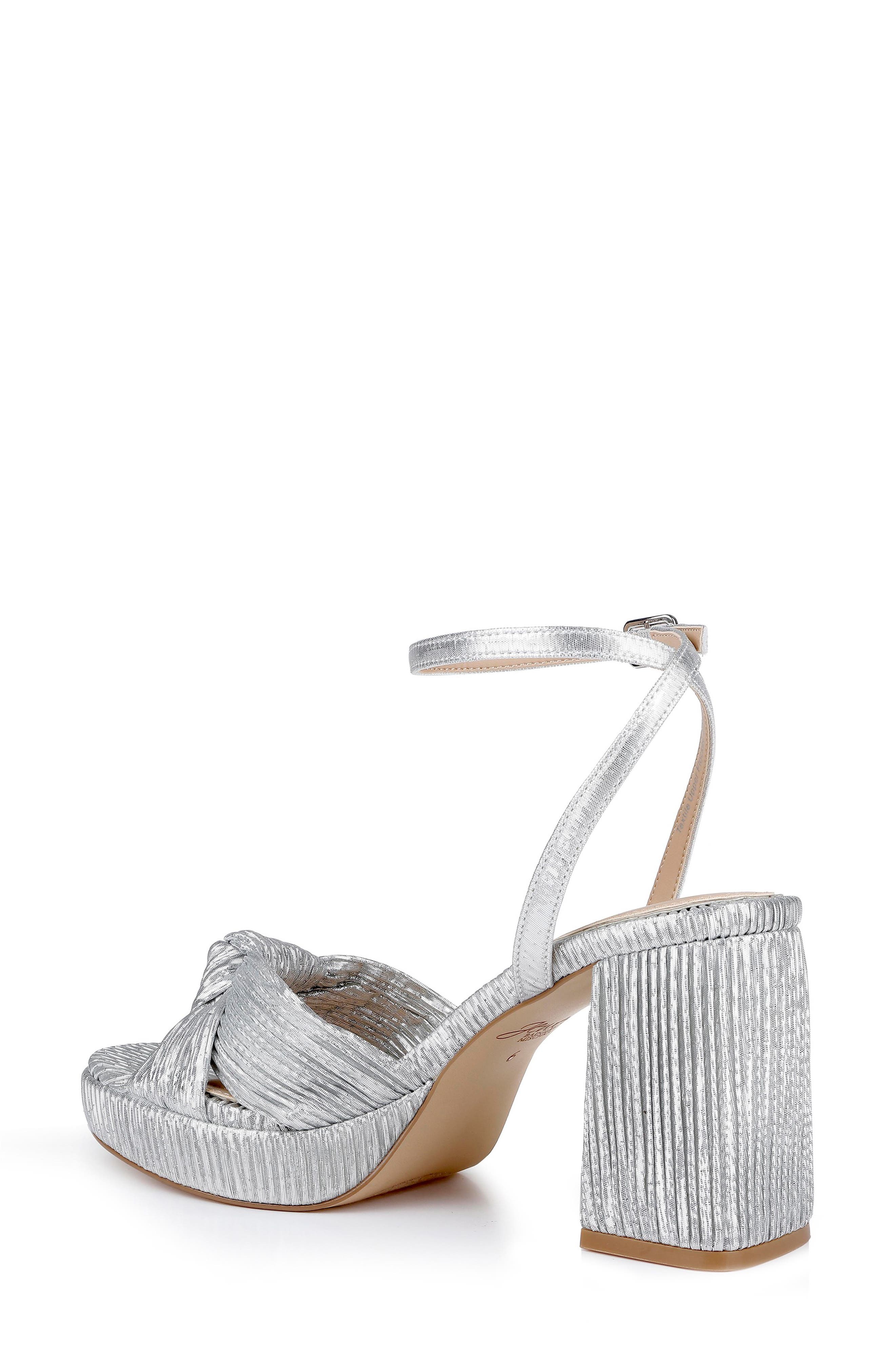 Tyler Ankle Strap Platform Sandal, Alternate, color, SILVER/ FABRIC