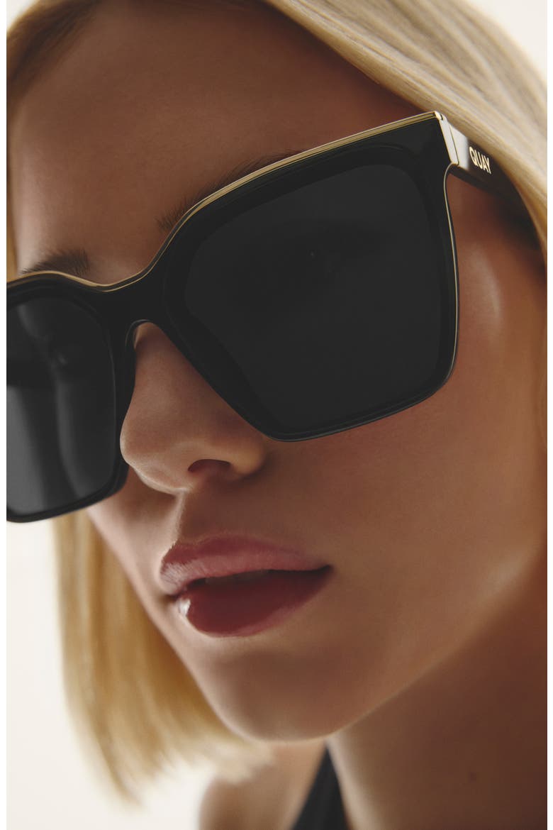 Level Up 60mm Square Polarized Sunglasses, Alternate, color, BLKGLD SMKPOL