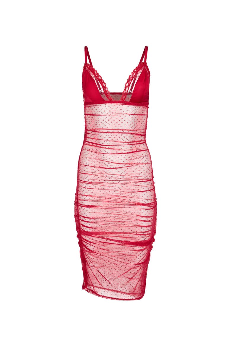 Marietta Bodycon Slip & G-String Set Lingerie, Alternate, color, Medium Red