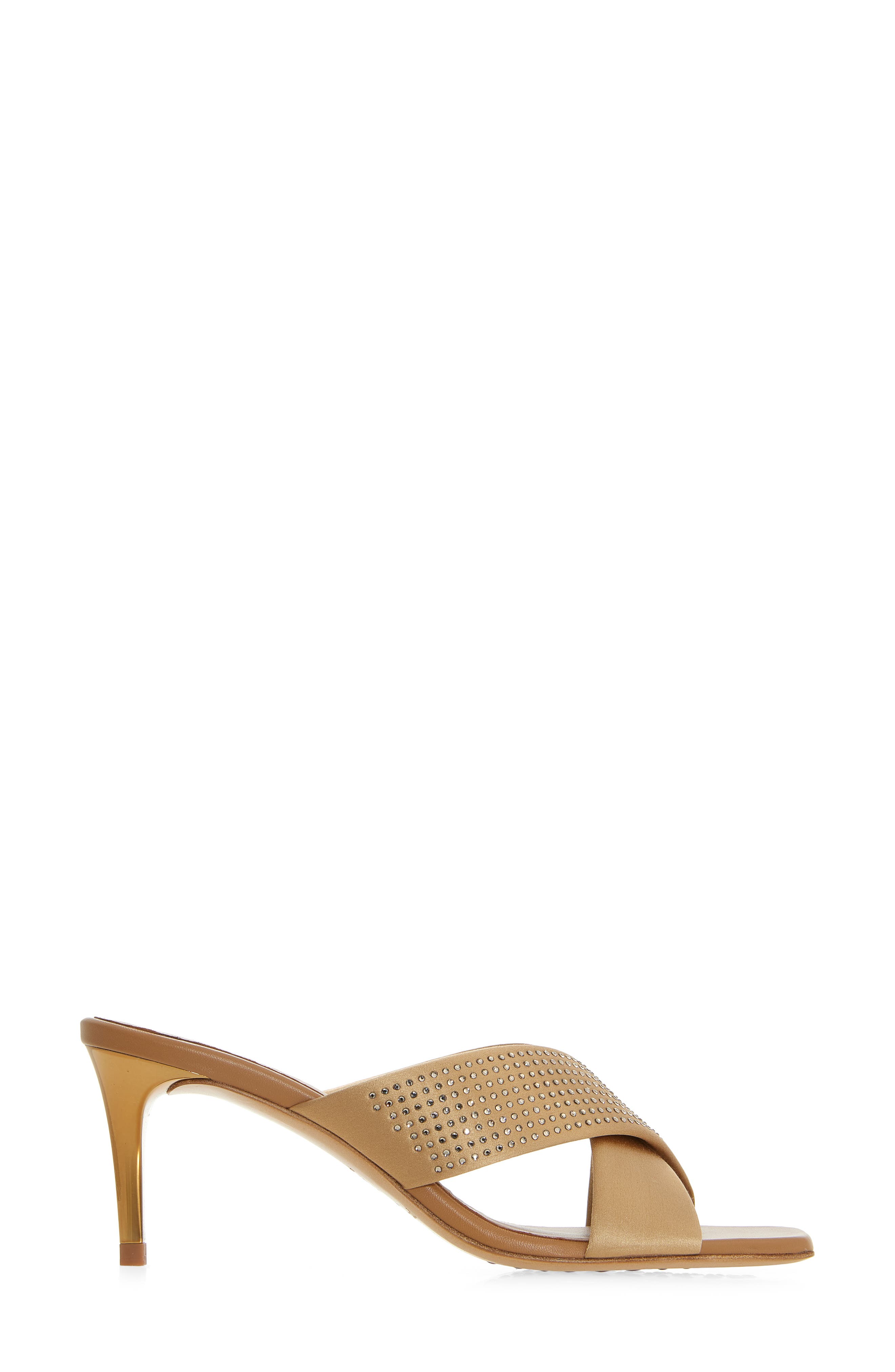 Idonna Crystal Studded Sandal, Alternate, color, BRULEE SATIN