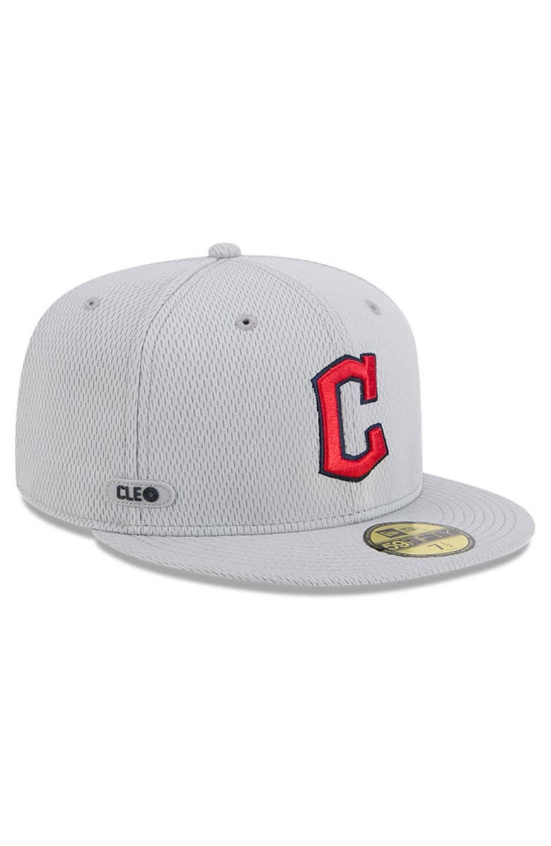New Era Men's New Era Gray Cleveland Guardians 2025 MLB Clubhouse 59FIFTY Fitted Hat, Main, color, 