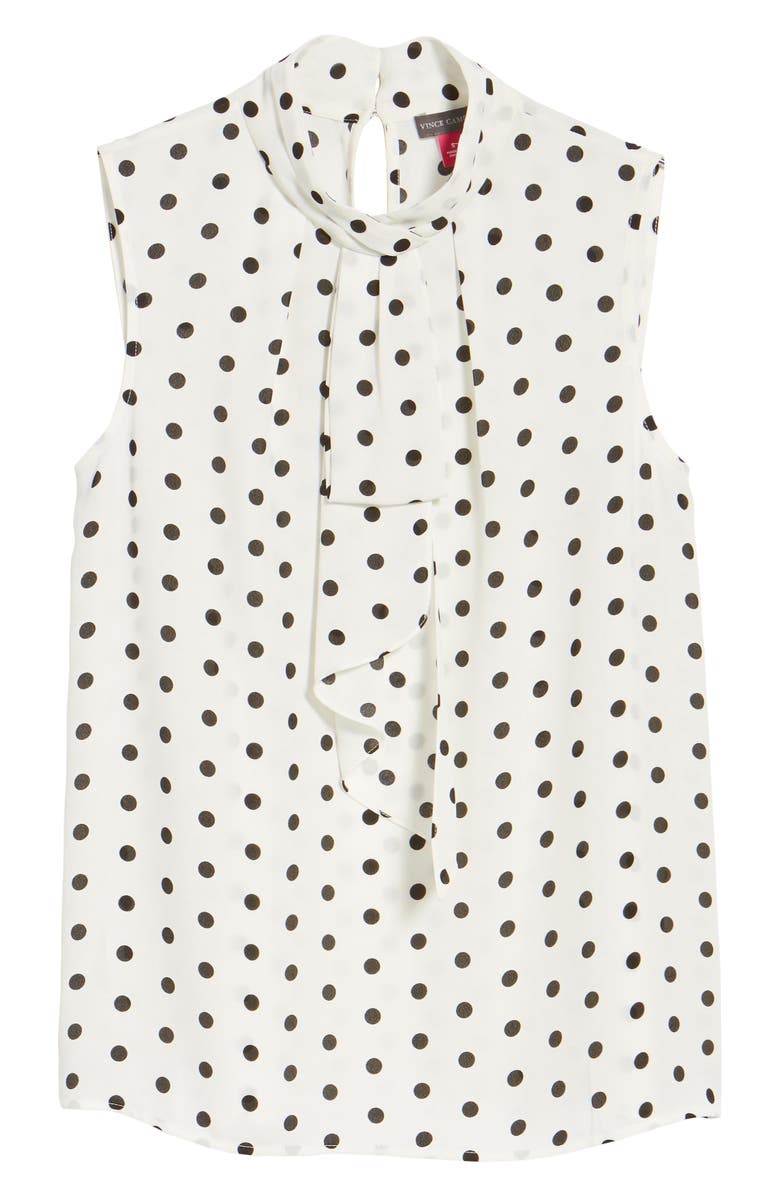 Vince Camuto Polka Dot Jabot Blouse, Alternate, color, 