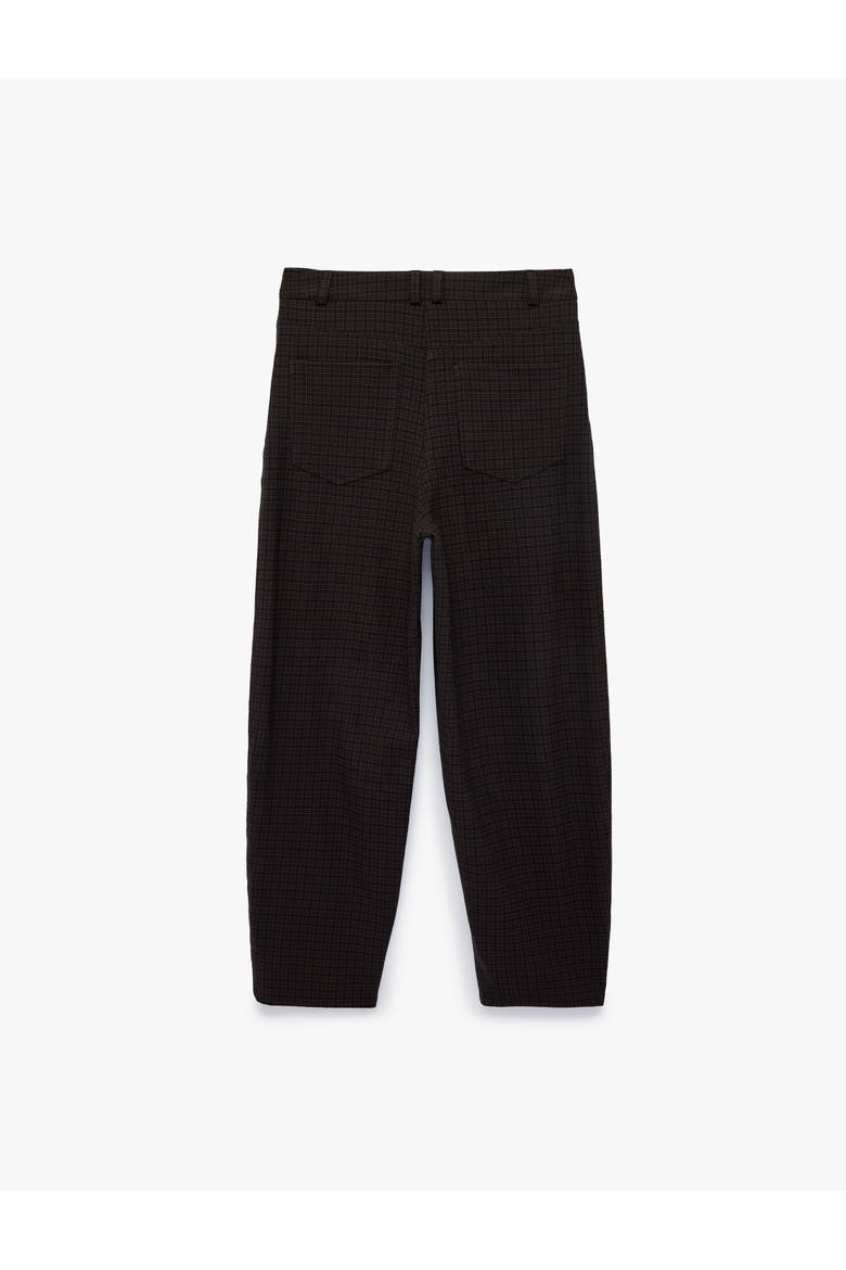 Mid Rise Checked Trousers With Pocket Detail, Alternate, color, BROWN CHECK