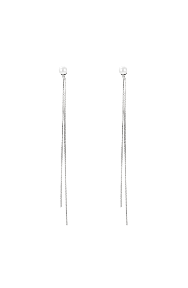 Untamed Petals Viola Modern Pearl Drop, Main, color, Silver