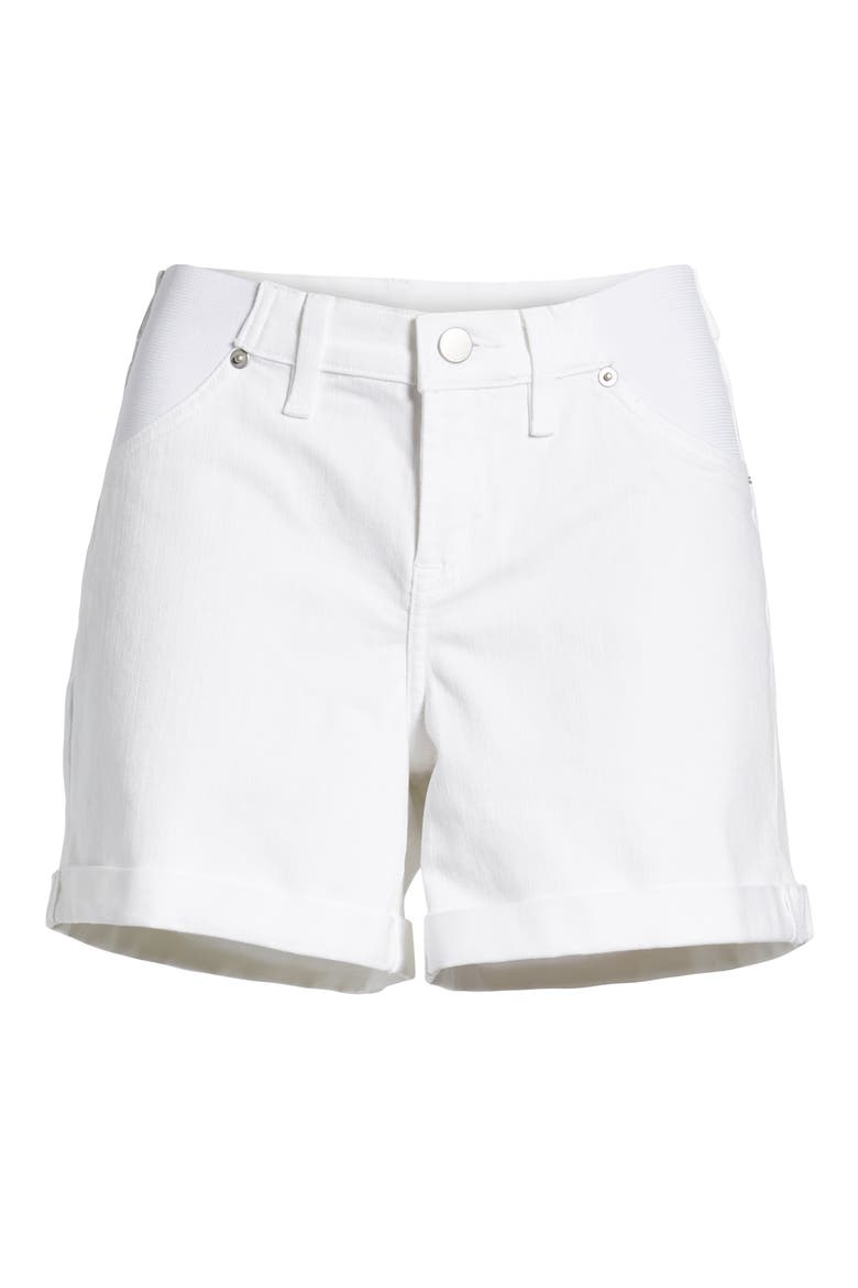 Ingrid & Isabel® Mia Maternity Boyfriend Shorts, Alternate, color, WHITE