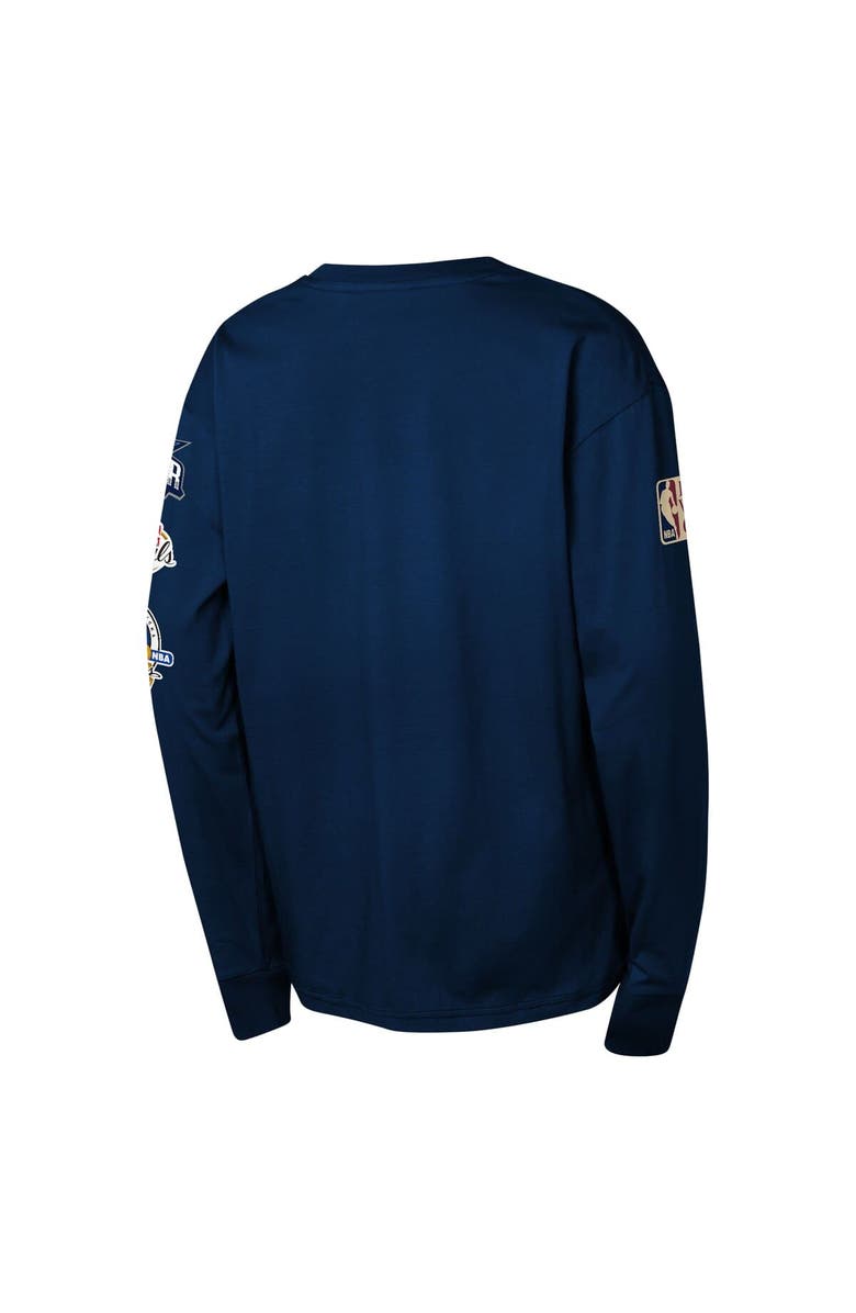 Mitchell & Ness Youth Mitchell & Ness Navy Dallas Mavericks Hardwood Classics All Over Long Sleeve T-Shirt, Alternate, color, Navy