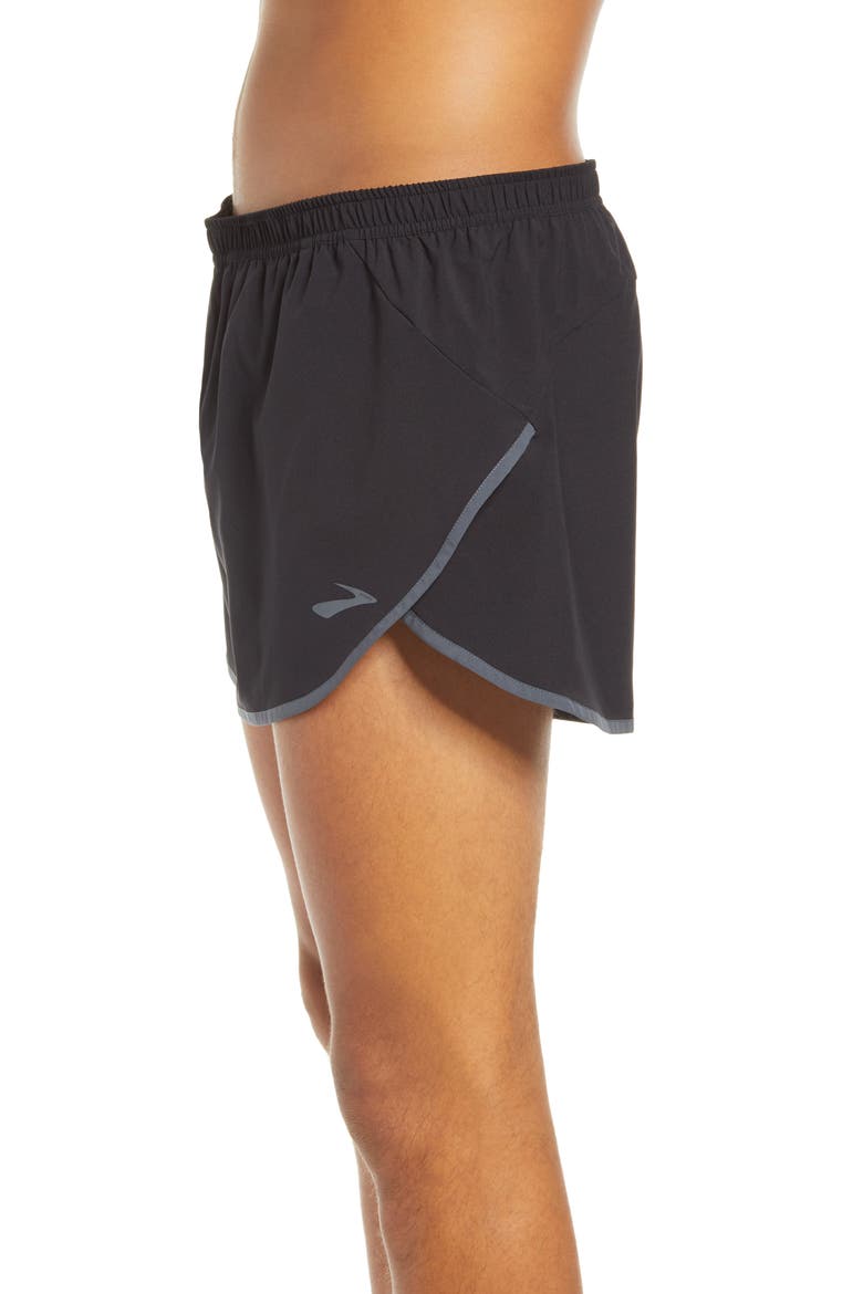 Hightail Men's 3" Split Performance Running Shorts, Alternate, color, BLACK/ ASPHALT