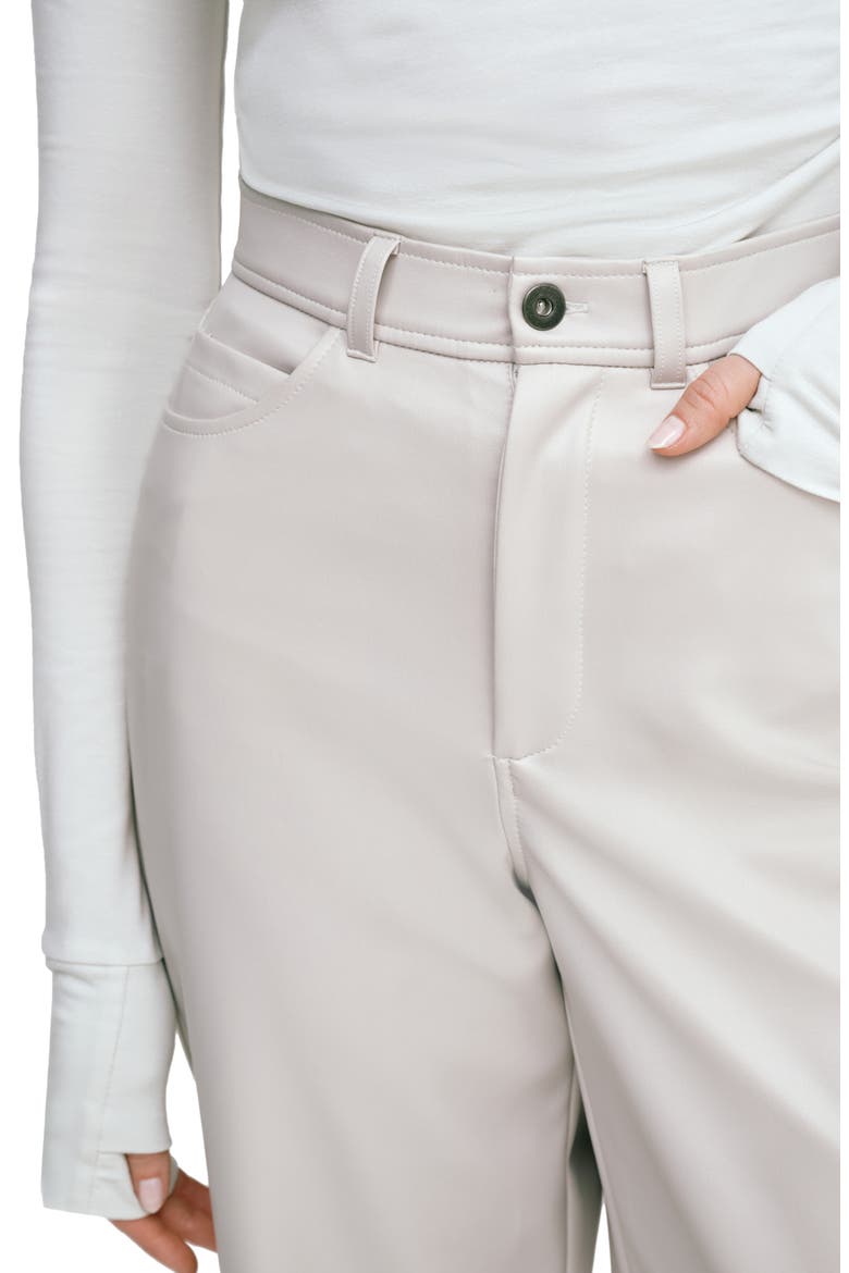 Julien High Waist Faux Leather Wide Leg Pants, Alternate, color, BONE