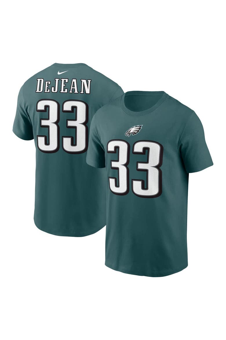 Men's Nike Cooper DeJean Midnight Green Philadelphia Eagles Player Name & Number T-Shirt, Alternate, color, Green
