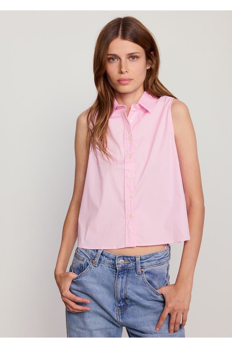 The Boxy Cropped Sleeveless Shirt, Alternate, color, Light Pink