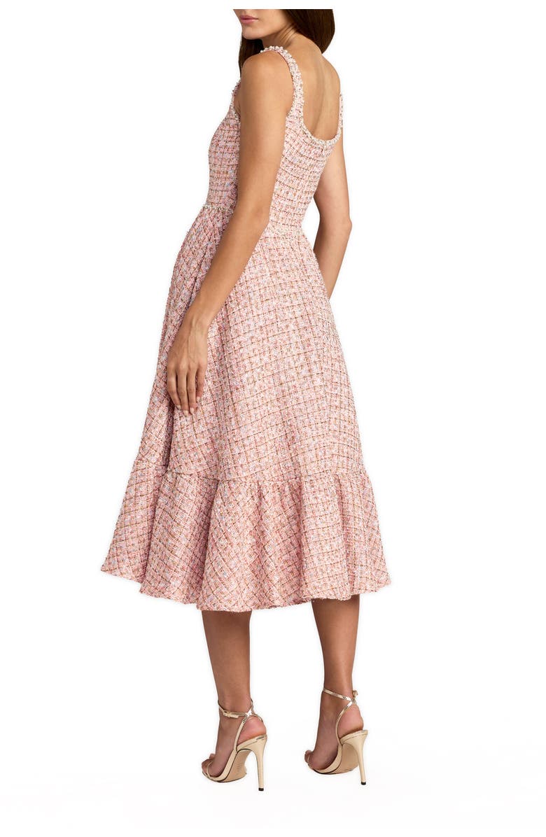 Mac Duggal Pearl Embellished Sleeveless Boucle Midi Dress, Alternate, color, Pink Multi