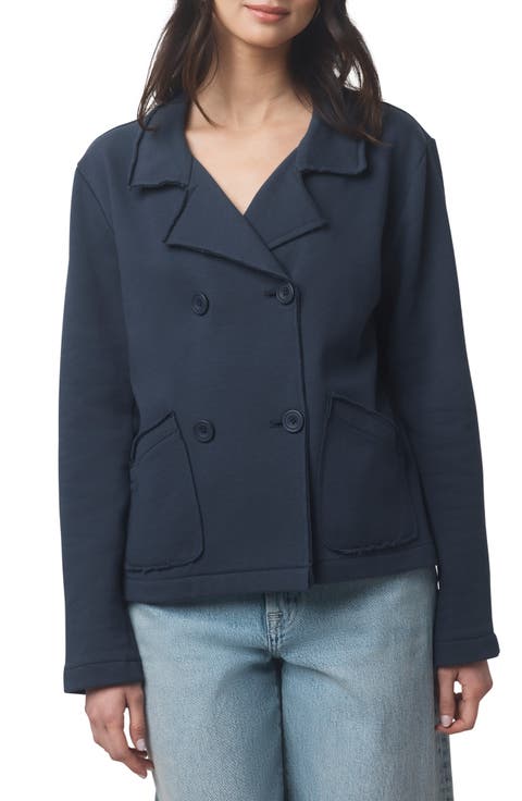 Double Breasted Cotton French Terry Blazer