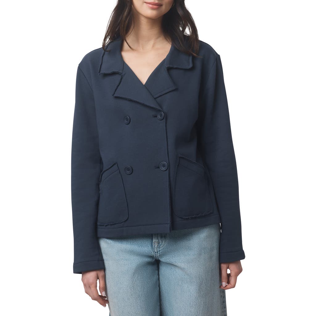 Splendid Double Breasted Cotton French Terry Blazer