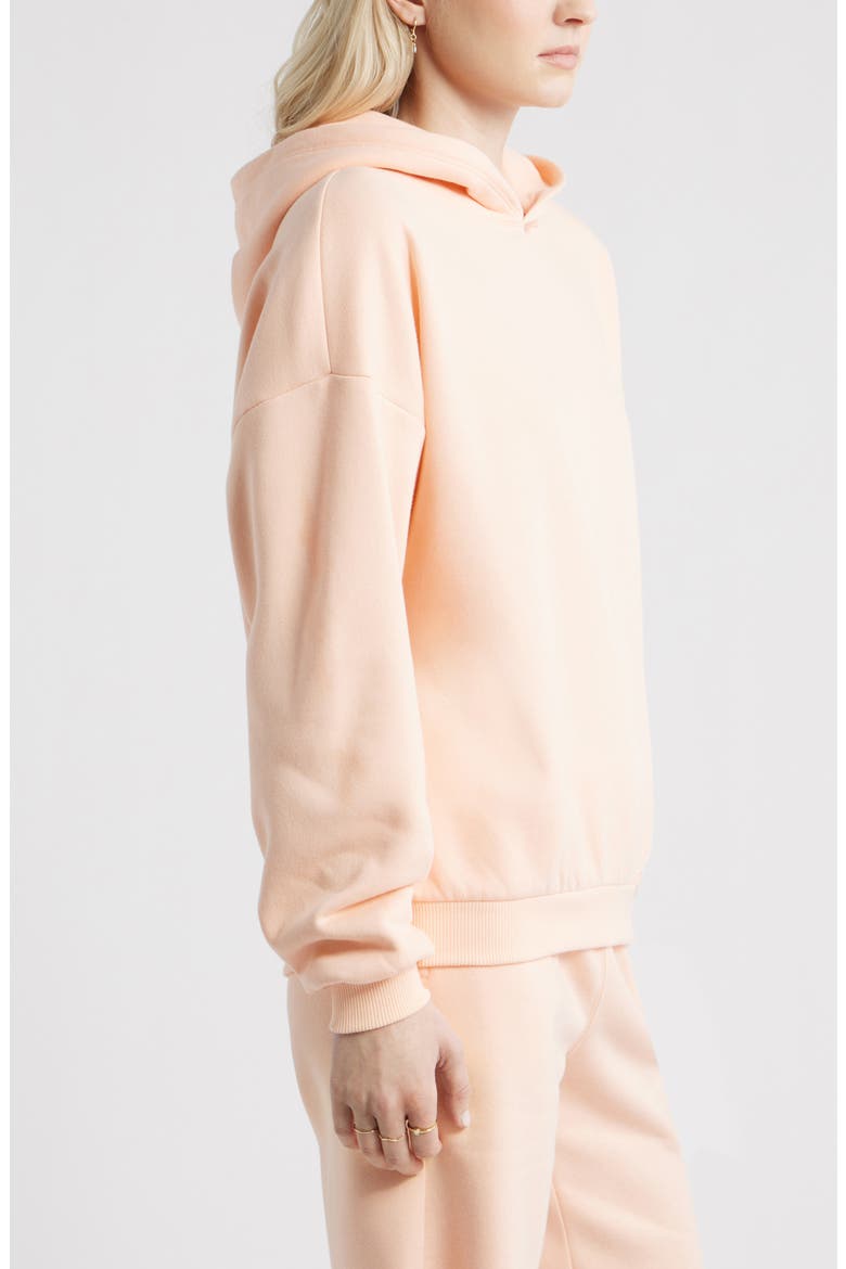 Relaxed Fleece Hoodie, Alternate, color, CORAL MORNING