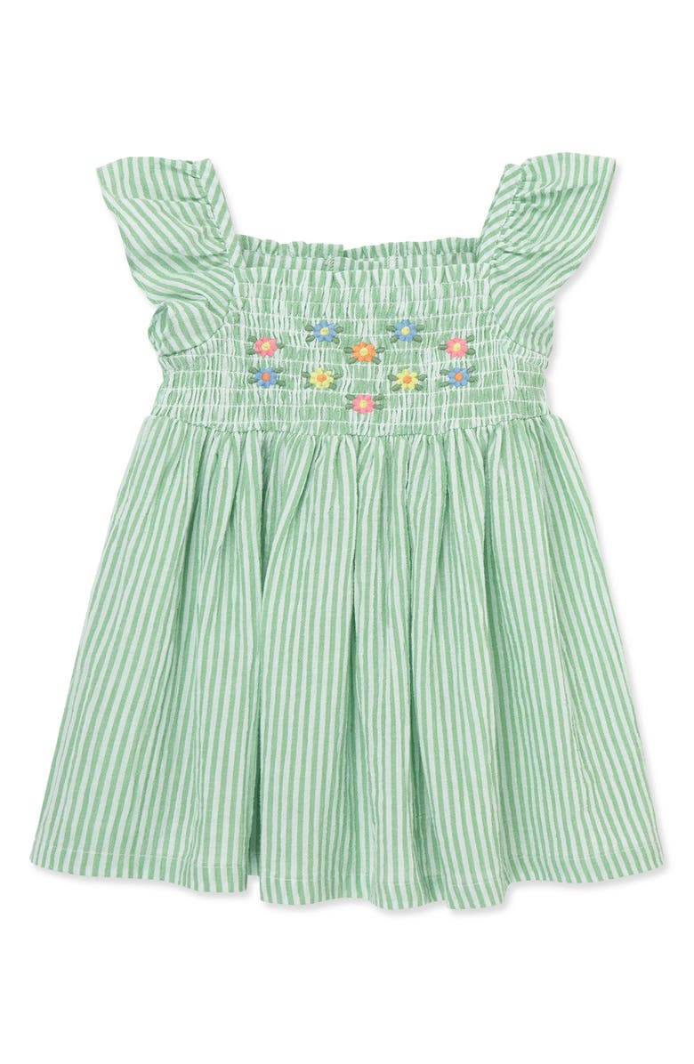 Little Me Embroidered Smocked Sundress, Alternate, color,