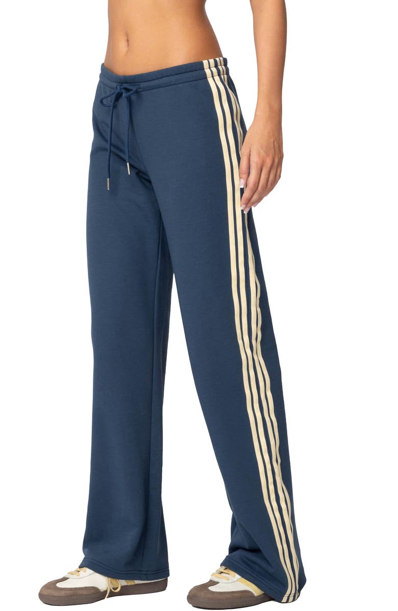 EDIKTED Averie Contrast Stripe Sweatpants, Alternate, color, Blue