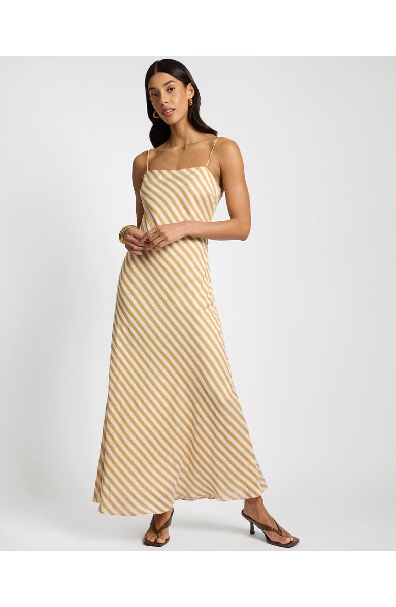 Onia Slip Dress, Main, color, Ochre/Off White