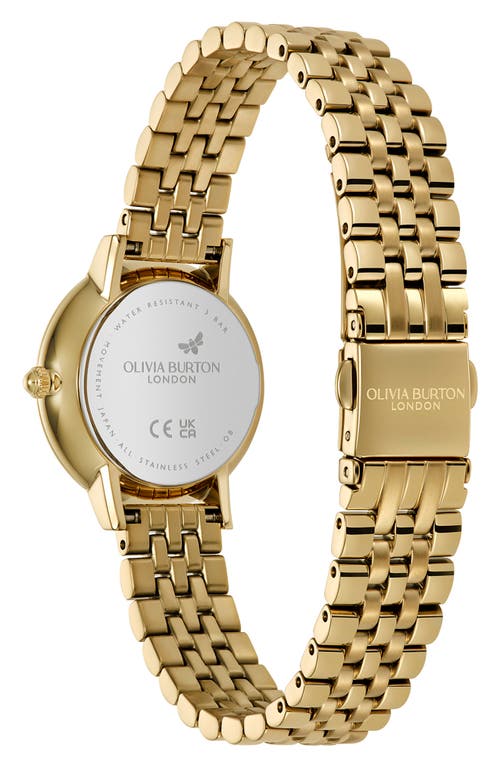Olivia Burton Women's Honeycomb Ultra Slim Gold Tone Bracelet Watch, 28mm In Green
