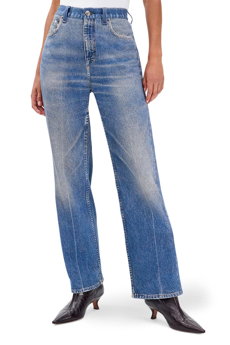 rb Miramar Shea Wide Leg Cotton Terry Sweatpant Jeans, Main, color, RYDER