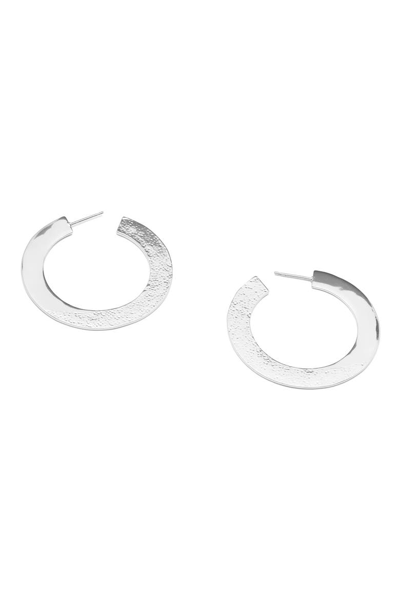 Shaye Flat Hoops, Alternate, color, SILVER