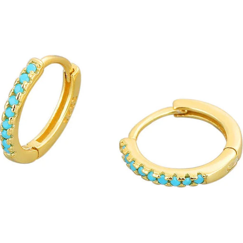Erin Mcdermott Jewelry Turquoise And Gold Huggies