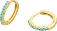 Erin McDermott Jewelry Turquoise and Gold Huggies
