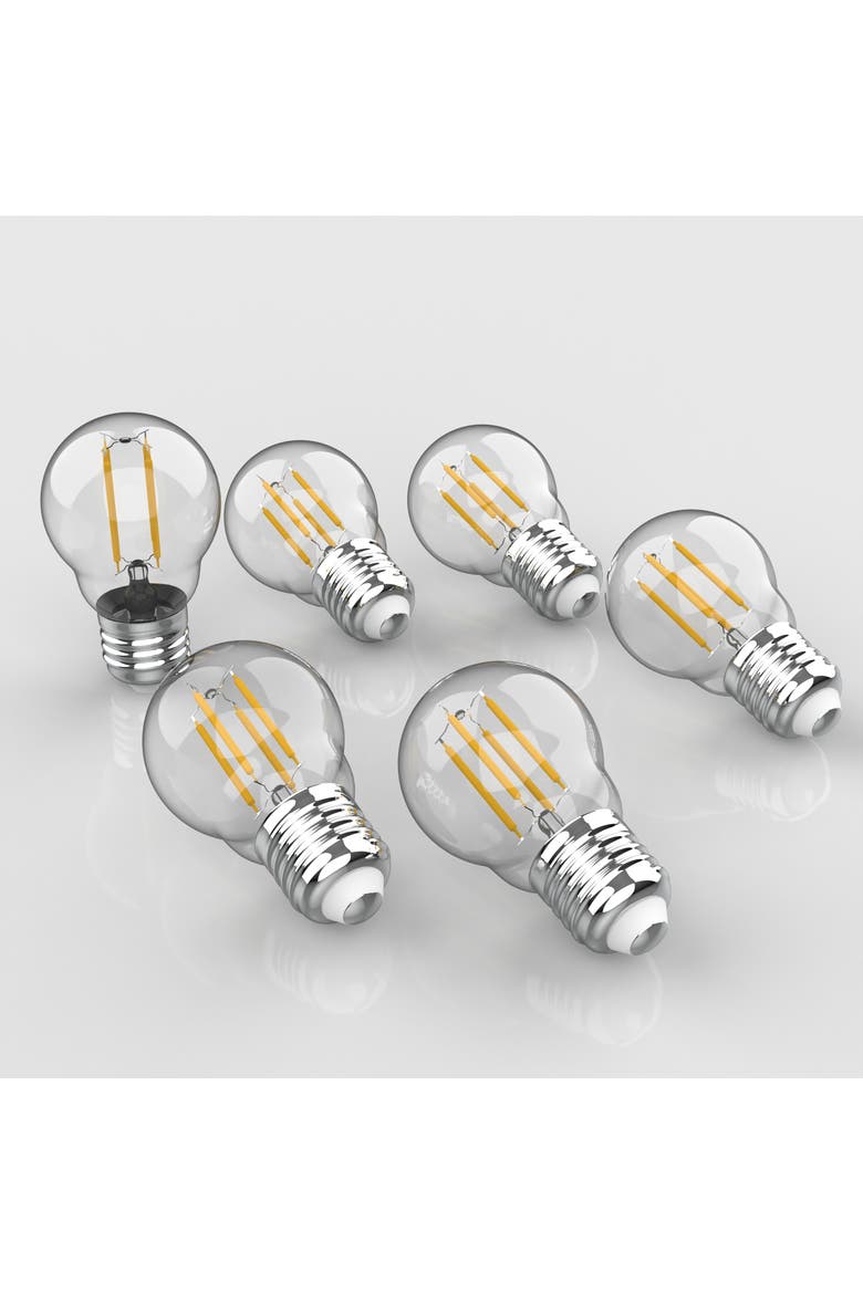 Classic Non-Dimmable G45-4W LED Edison Bulbs with E26 Base, 80+ CRI, Warm White 2700K, 420 Lumens, Clear, Main, color, Clear