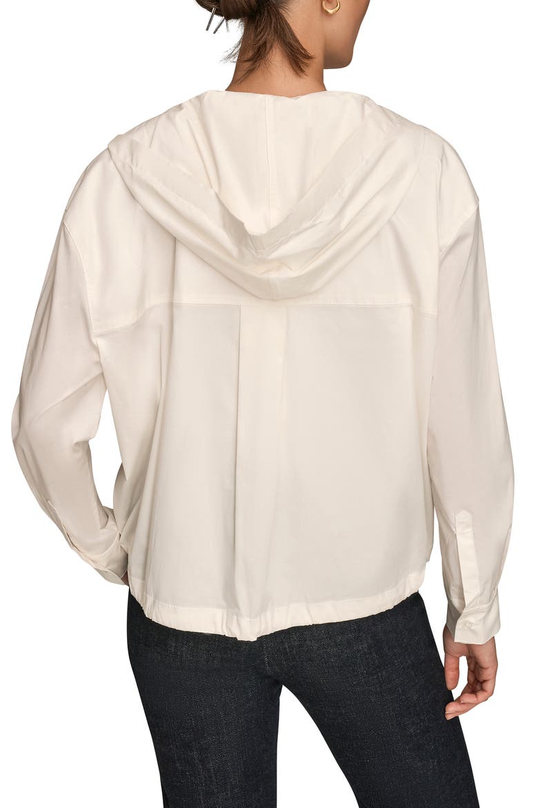 Hooded Long Sleeve Button-Up Shirt, Alternate, color, CREAM