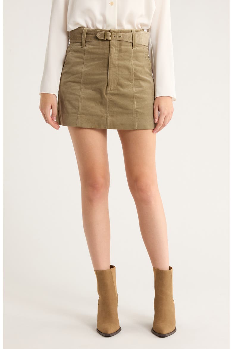 Anised Belted Corduroy Miniskirt, Main, color, DUSTY OLIVE